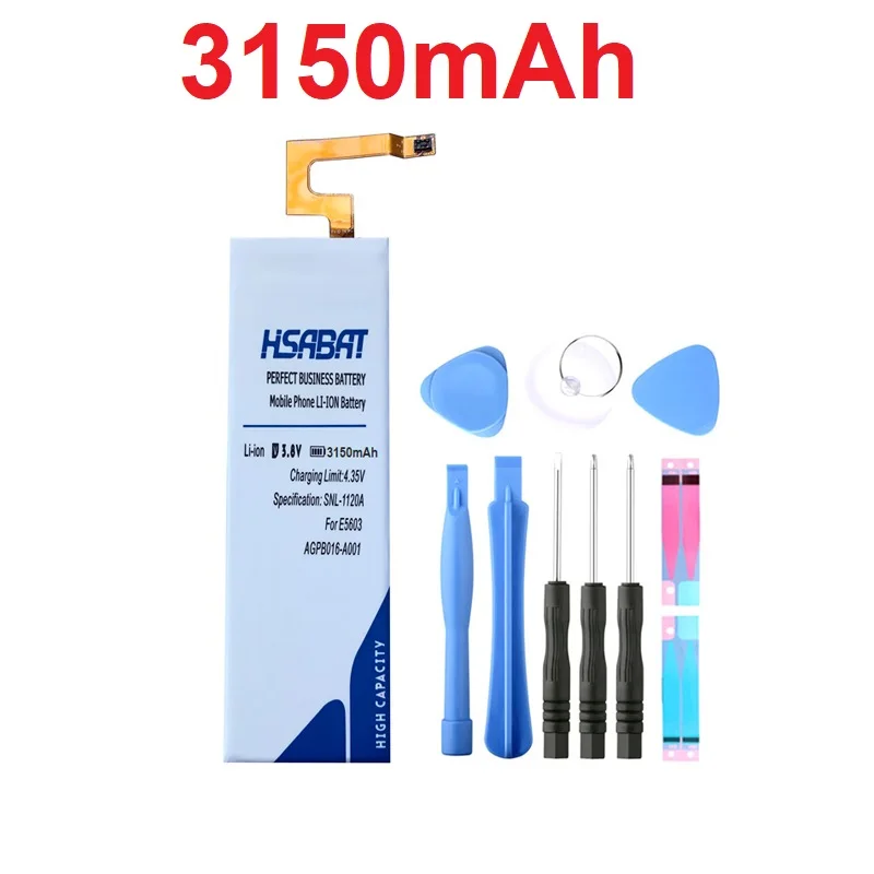 

HSABAT 100% New 3150mAh AGPB016-A001 Li-Polymer For Sony Xperia M5 Battery M 5 E5603 E5606 E5653 E5633 E5643 E5663 E5603 E5606