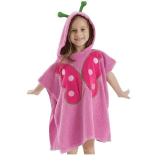 Cute cartoon animal style 100% cotton children's bathrobe cloak embroidery | Мать и ребенок