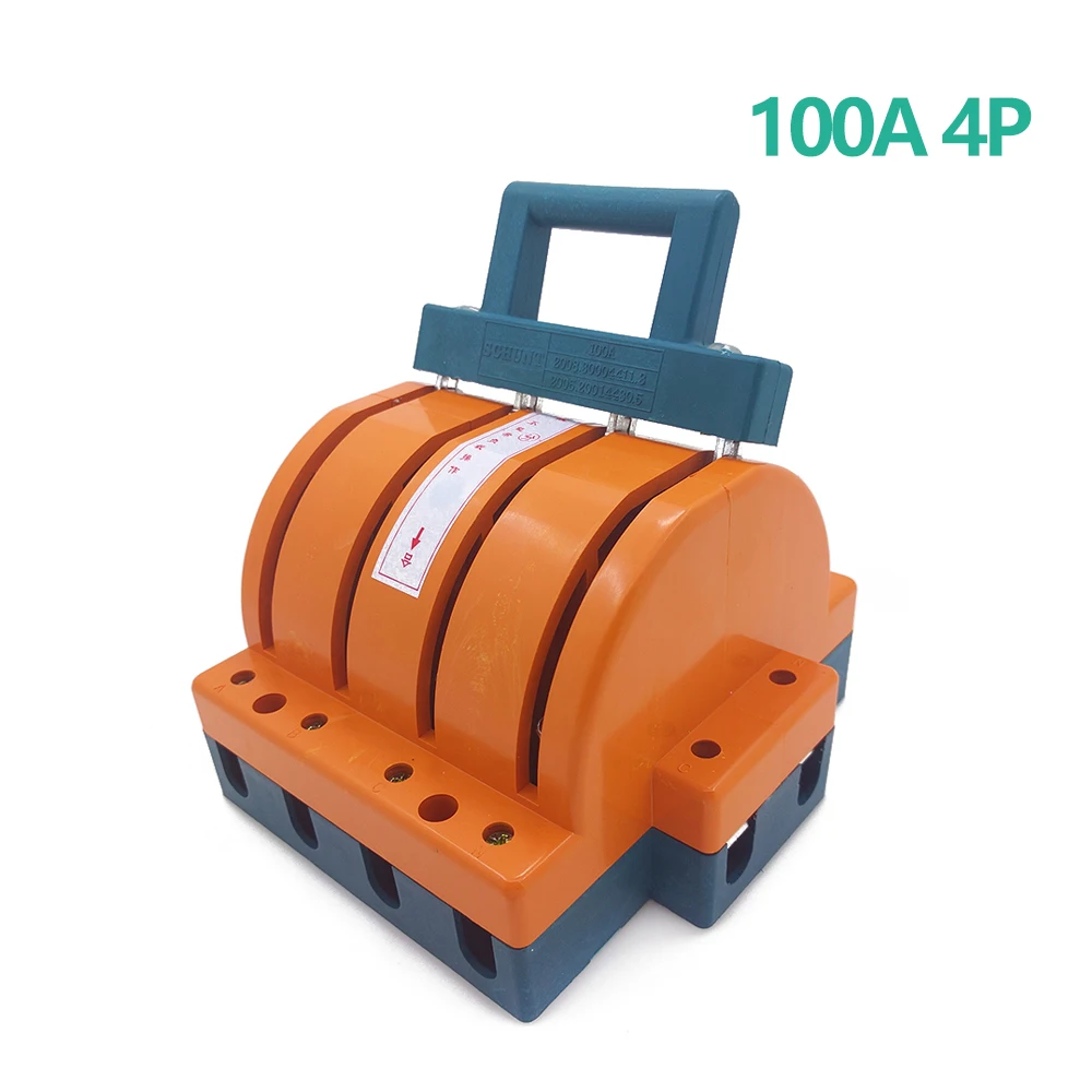 AC380V Heavy Duty 100A Four Poles Double Throw Knife Disconnect Switch