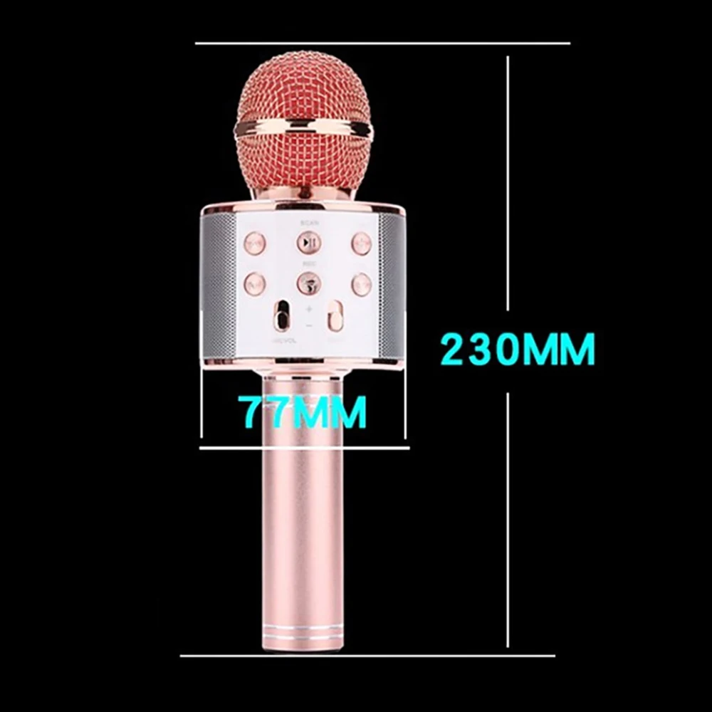 Профессиональный ручной Bluetooth беспроводной караоке микрофон телефон плеер микрофон домашний KTV музыка воспроизведение для вокала, с рекордером KTV