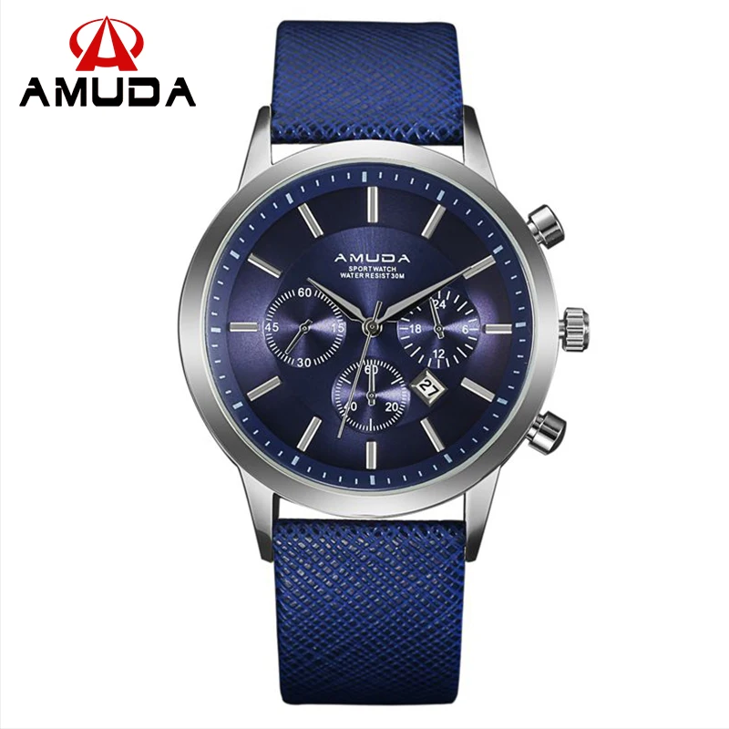 

Luxury Brand Amuda Men Quartz Watches Leather Waterproof Casual Wrist watches for Man Sport Relojes Outdoor Clock
