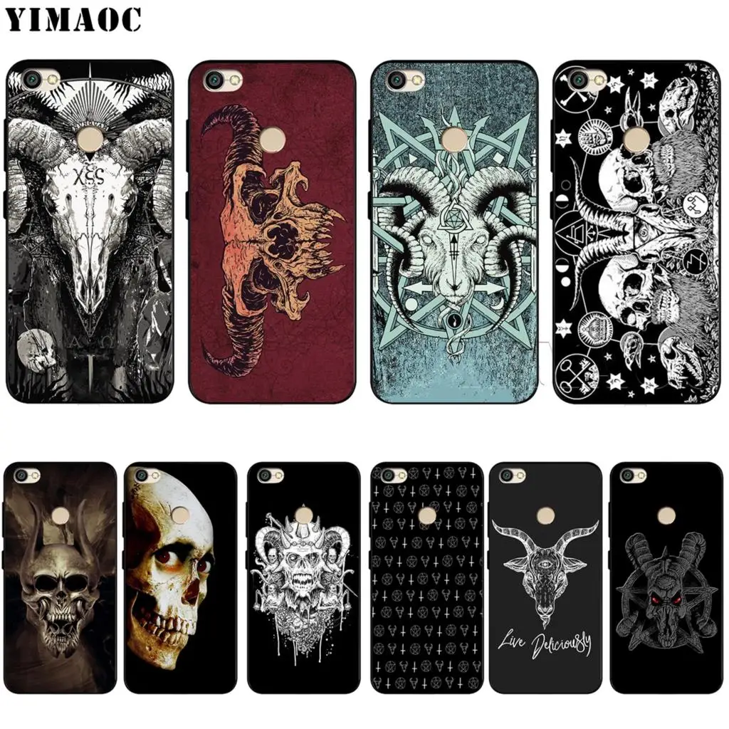 

YIMAOC Satanic Skull Silicone Case for Xiaomi Redmi Note 4 4x 4a 5 5a 6 8 Pro Prime Plus
