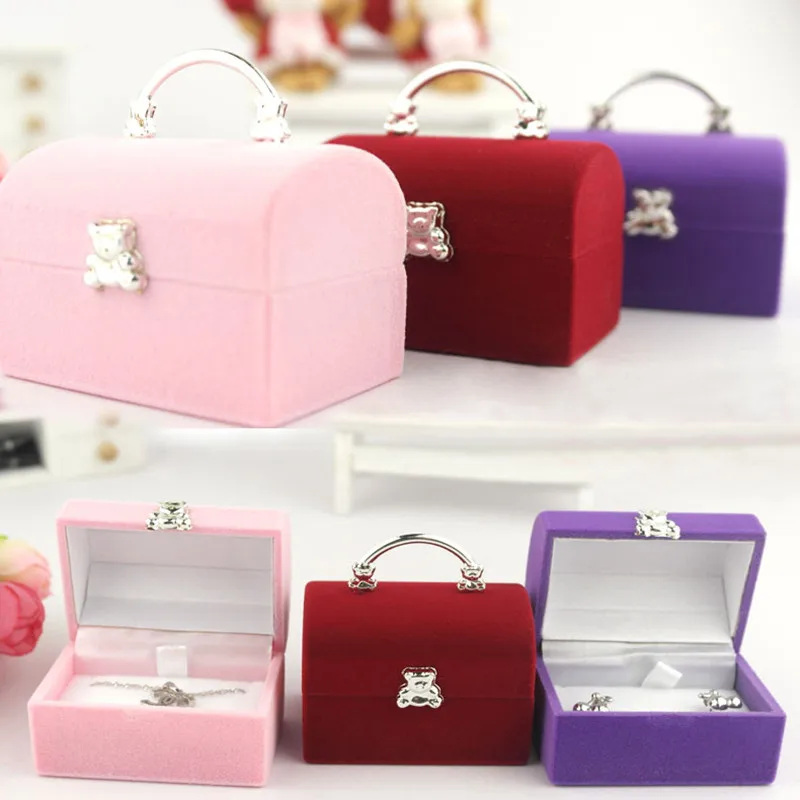 Portable Jewelry Box Ring Necklace Storage Bins Jewelry Storage Case
