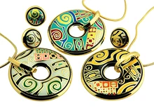 RED SNAKE Great Value! Color 2016 Brand Product Gold Plated Abstract Pattern Enamel Jewelry Sets Necklace/Earrings
