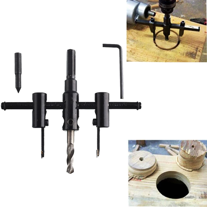 1 Set Handy Adjustable Metal Wood Circle Hole Drill Bits Cutter Saw Use