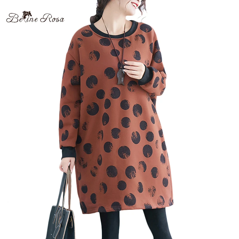 BelineRosa 2018 Women's Winter Hoodies for Women Polka Dot