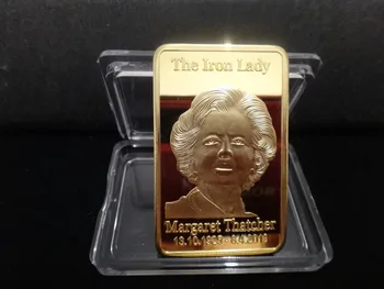 

Margaret Thatcher plated gold bullion coin coin Christmas festival gift present