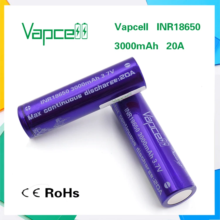 Бесплатная доставка 2 шт. батарея VAPCELL INR 18650 3000 мАч 20 А 3 7 в перезаряжаемая литиевая