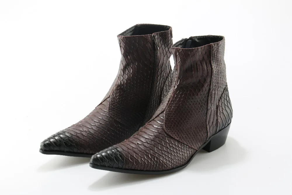 Ботинки Мартин hombre Мужская зимняя обувь Британский Стиль ботинки челси боковая молния крокодиловая кожа ковбойские сапоги мужские