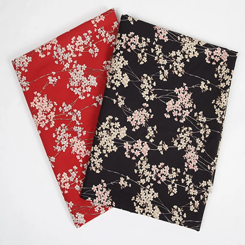 Graceful Black & Red Sakura Oriental Cherry Cherry Blossom Printed ...