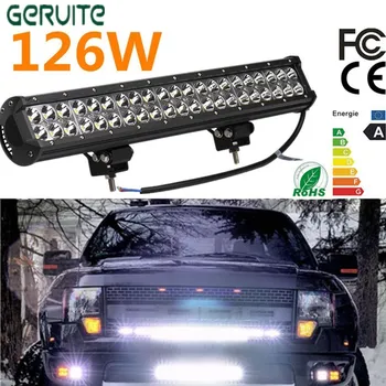 

Top Quality 12v dual rows led driving light IP67 waterproof work light 126W 20 inch offroad car led light bar