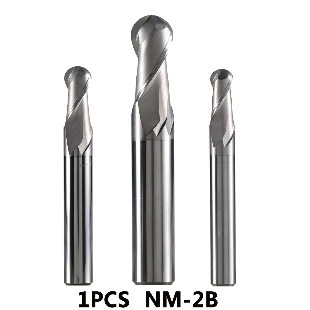 NM 2B tungsten steel 2 flute ball nose coated end mill cnc milling