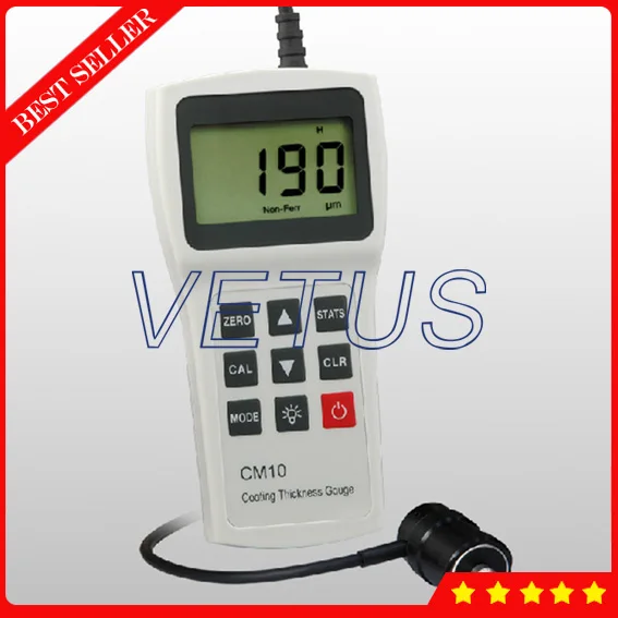 0-2000um CM10N Handheld Digital Plastic Rubber Paint Coating Thickness Gauge Meter with N Probe Tester Eddy Current Method | Инструменты