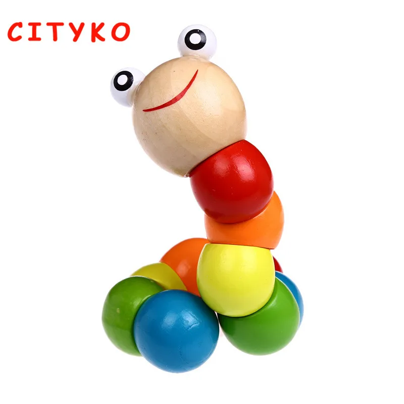 DIY ребенка для детей Twist Caterpillar Деревянные Игрушки раннего обучения учебных