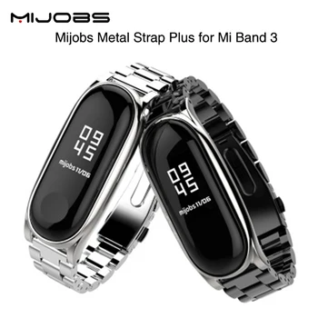 

Mijobs Metal Strap For Xiaomi Mi Band 3 Straps Screwless Stainless Steel Bracelet Wristband Replace Accessories For Mi Band 3