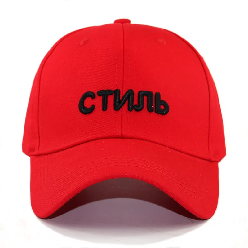 

2019 Fashion Russian Letter Baseball Cap Women Men Dad Hats Black Red Hat Drop Shipping