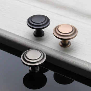 

5Pcs 3 Colors Zinc Alloy Round Cabinet Knobs Drawer Pull Door Handle Kitchen Cupboard Wardrobe Stainless Steel Vintage Simple