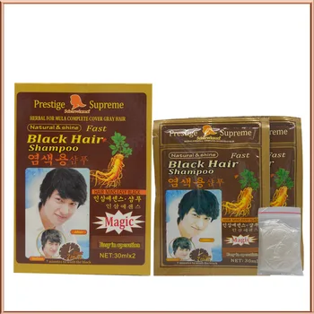 

Magic Fast Black Hair Dye Shampoo Rich In Ginseng Herbal Hair Dye Shampoo Darken Hair In 5 minutes 100% cover white gray hair