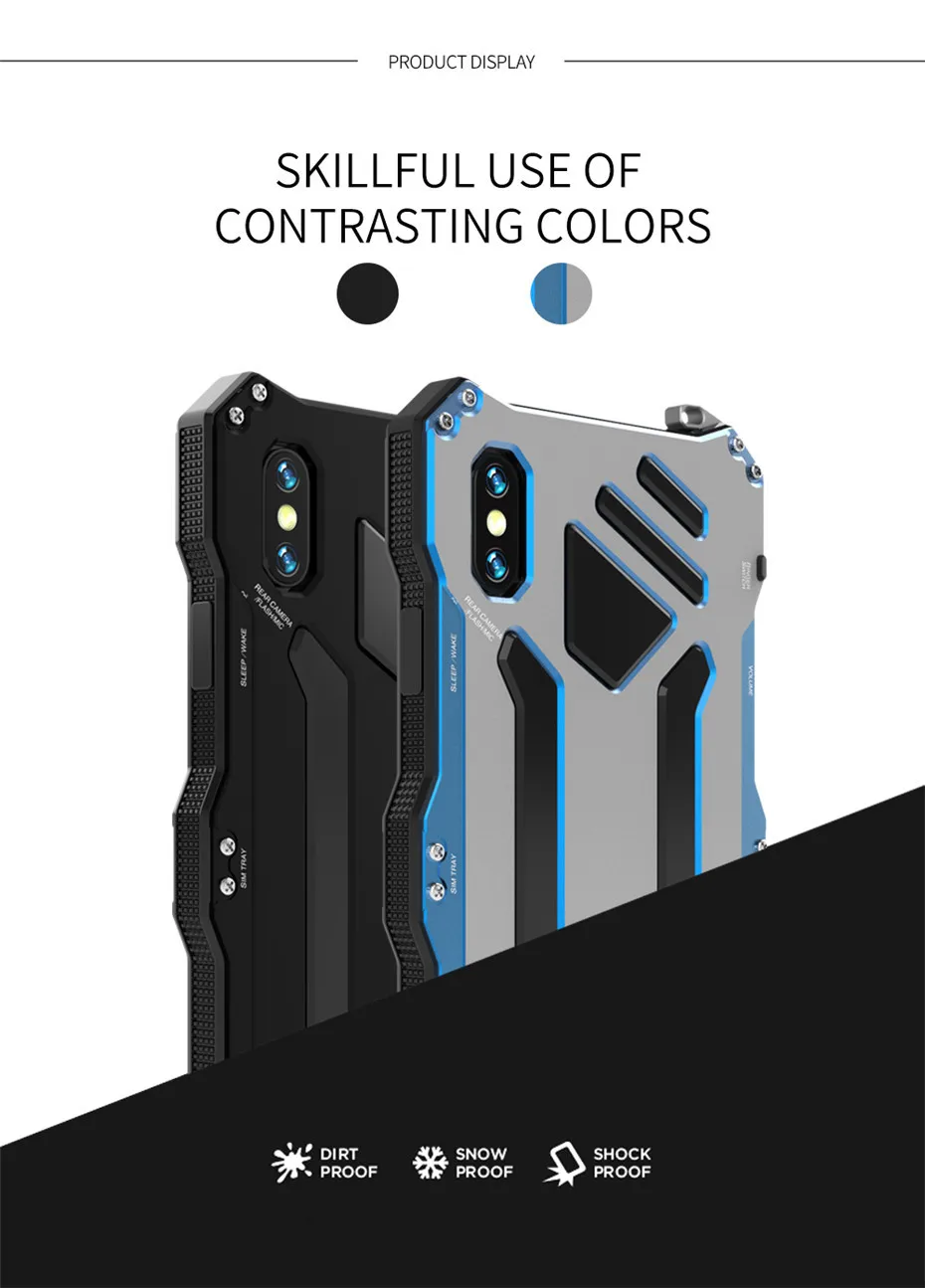 R-JUST для iPhone Xs чехол для MAX XR Armor Life водонепроницаемый противоударный алюминиевый металлический чехол для iPhone X iPhone XR полная защита