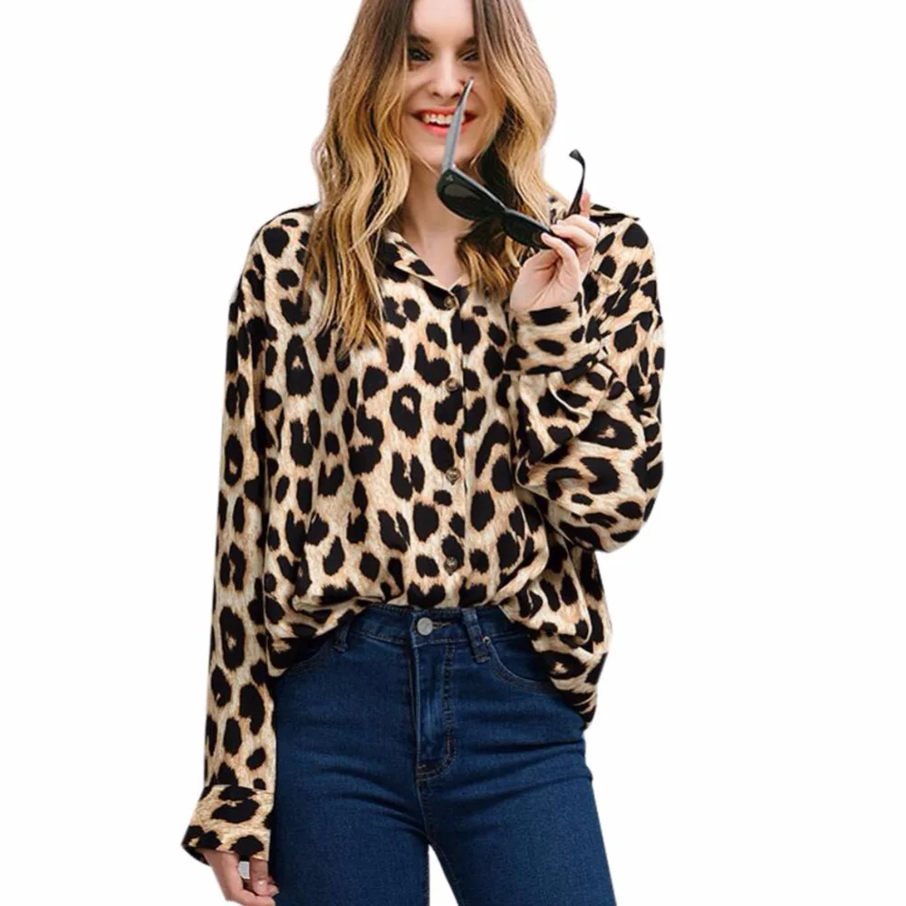 Blusas mujeres blusa señoras Sexy manga larga de leopardo de gasa Blusas camisa las mujeres - AliExpress Ropa de mujer