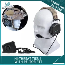 Z Тактический Softair Hi-Threat Tier 1 гарнитура чай релиз страйкбол наушники с Peltor PTT для Kenwood