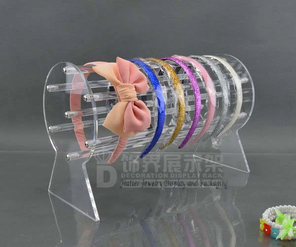

Newest 2015 30cm Long Acrylic Headwear Display Rack Headband Showing Stand Hair Accessories Holder Jewelry Showcase Removable