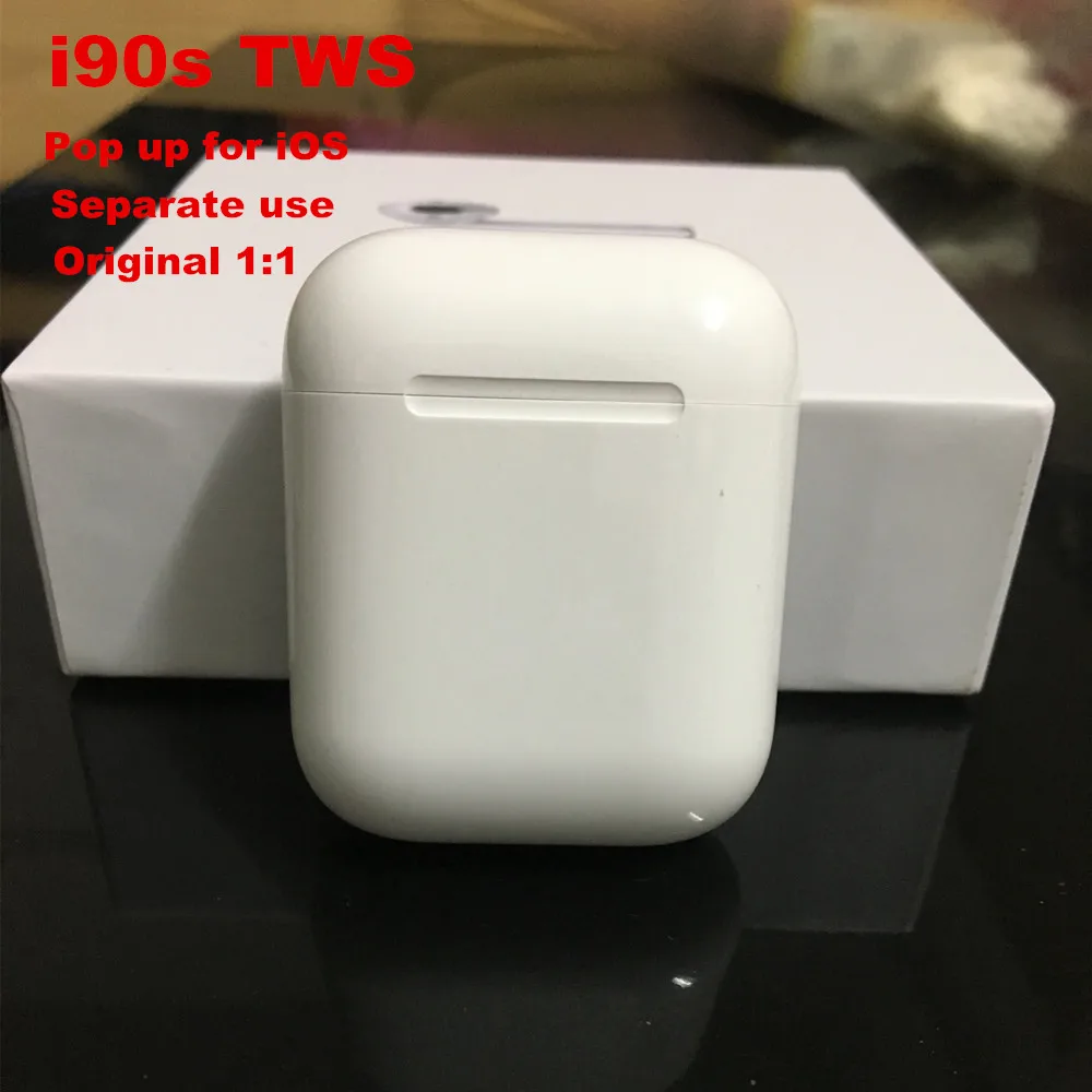 

i90s TWS Pop up Separate Use Earphones 1:1 Size Bluetooth Wireless Earbuds Pop up PK i77 i80 i90 i200 tws W1 Chip i30 i60 tws