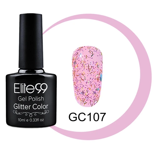 Elite99 10 мл Блестящий цветной УФ-гель для ногтей Алмазные Блестки для ногтей лак замачиваемый цвет полный дизайн ногтей маникюр Гель-лак - Цвет: GC107