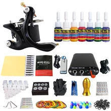 Полный комплект для тату-катушки для подводки Shader Электропитание педаль иглы рукоятка наконечники татуировки тело и искусство TK105-56
