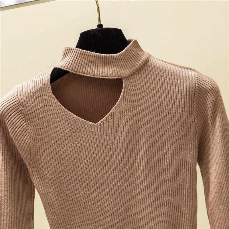 Новинка весны, Модный женский свитер с дырочками, вязаный пуловер с длинным рукавом на осень и зиму, женский свитер
