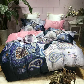 

4pcs Crystal Flannel Bedding set Winter Warm Fleece boho Duvet cover set Bed Sheet Queen King size