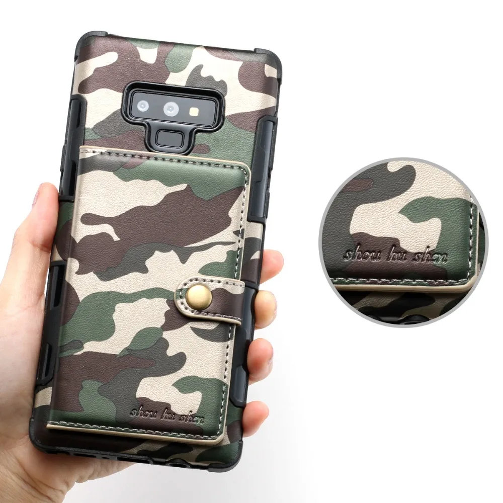 Мягкий чехол для Galaxy Note 9 с камуфляжным узором из искусственной кожи магнитной