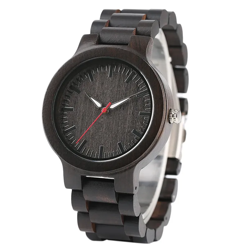 

High Quality Hand-made Men's Quartz Wristwatch Bracelet Clasp Full Wooden Bamboo Watch New Arrival Business Clock Best Gift