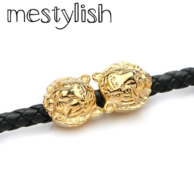 Mestylish 3 шт./лот 5 мм внутренний диаметр тигровая голова бусины из нержавеющей стали