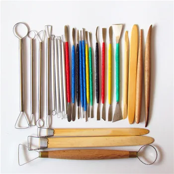 

26PCS within bag Metal Plasticine Colored Clay Tool Mold Kit Set tool Chisel DIY Playdough Toys Fimo clay Tools