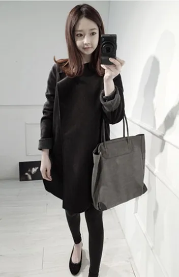 Manches 1 Hiver Lâche Laine Mode Veste À Automne 2 Femme Longues Fonds Longueur Code Pardessus De Grand Moyen Survêtement En Manteau qxdwp7Hp
