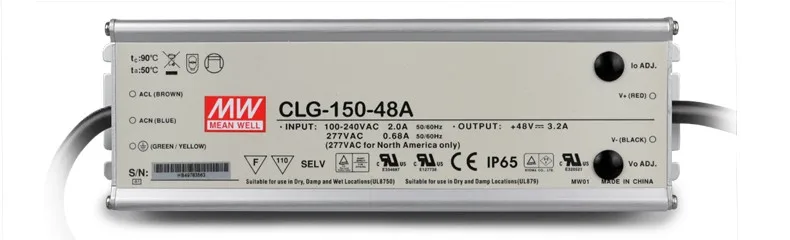 

Original MEAN WELL 150W Single Output IP67 Constant Current /Voltage LED Driver Switching Power Supply With PFC CLG-150