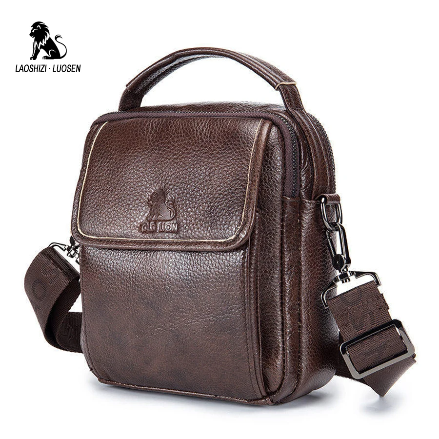 

Genuine Leather Mens Crossbody Bags Casual Messenger Bag Men's Shoulder Bag Cow Leather Business Vintage Male Handbag Soft
