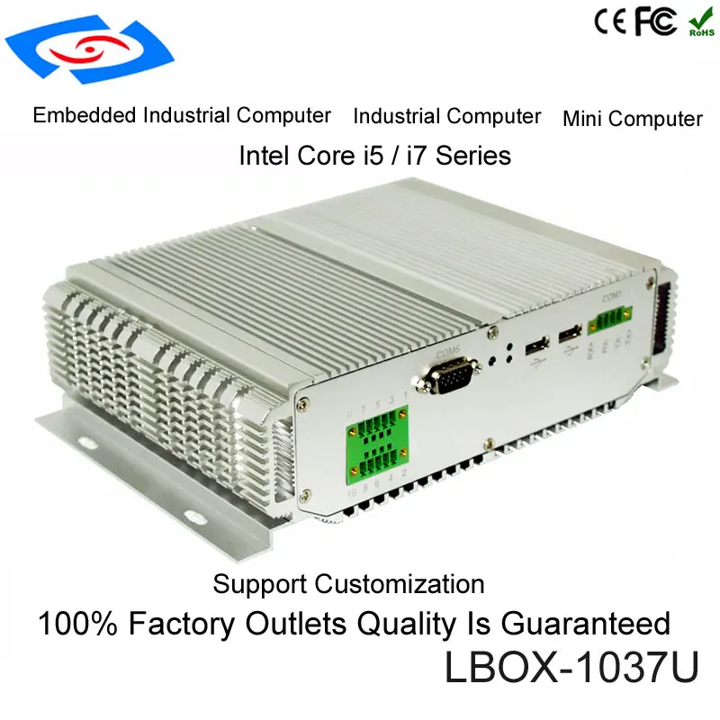 

Mini PC Intel core i7 3537U CPU 2*LAN 6*COM RS485 Windows 10 system Industrial Computer
