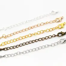 10 шт. 50 мм/70 мм Длина длиннее 5x4 мм Ручная работа удлинительная цепь с застежкой Омаров и капельками для браслета ожерелье хвост цепь