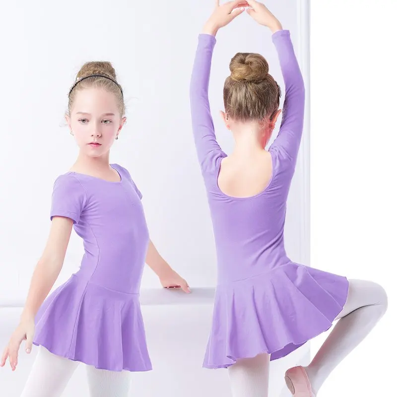 Хлопковое платье для балета для маленьких девочек, детская одежда для балета, Одежда для танцев, тренировочная Одежда для танцев