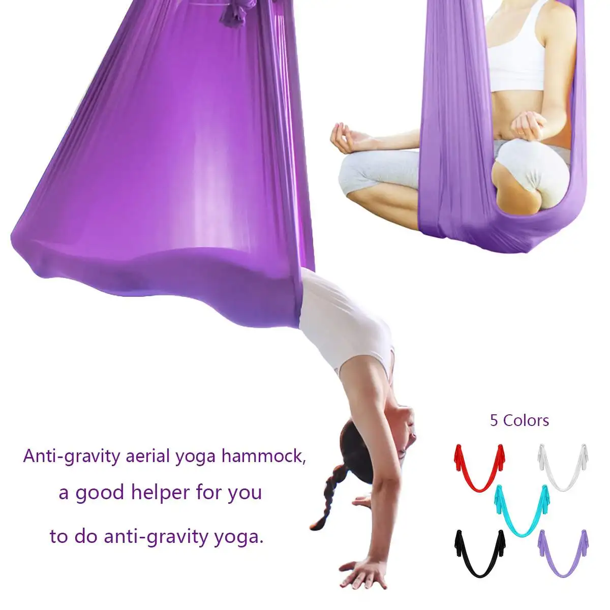 

1m Yoga Belt Inversion Exercises Device Anti-Gravity Inversion Yoga Therapy Aerial Trapeze Swing Hammock Flying Sling Home GYM