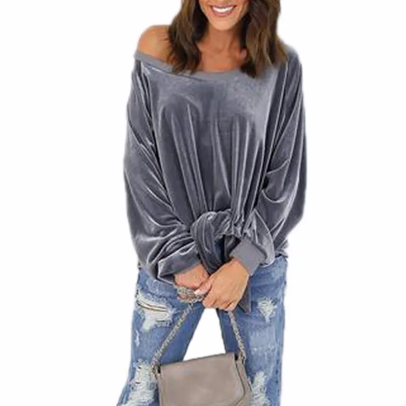 Women-Velvet-Blouses-Long-Sleeve-Off-Shoulder-Bandage-Blusas-Sexy-Loose-Velour-Shirts-Blusas-Top-Plus (4)