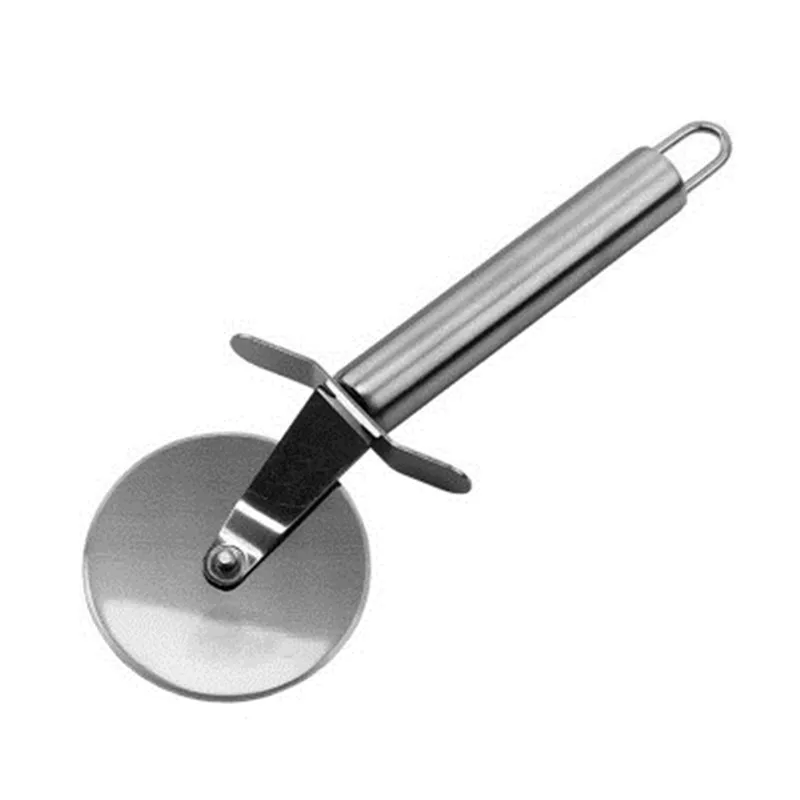 1 pc Round Pizza Cutter Stainless Steel With Wooden Handle Pizza Knife Cutter Wheels Pastry