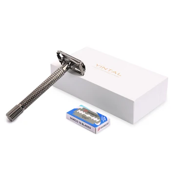 

Razors For Shaving Men Bade Replaceable Butterfly Classic Safety Razor Chrome Brass Long Handle Shaver Double Edge Razor