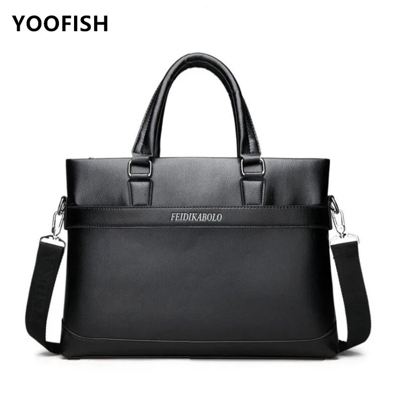 

2019 NEWS Fashion Men PU Leather Crossbady Bag Men Handbags Male Designer Business Briefcase 14 inch Laptop Bag Shoulder Bags