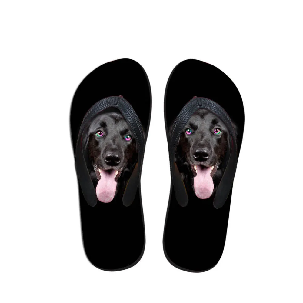 

Men Flip Flops in Men's Sandals Dog Pattern Black Flip Flops Studnets Comfort Sandals Slippers Animals Design Outdoor