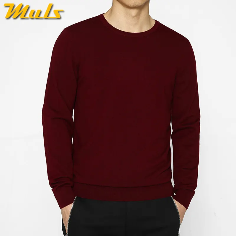 7 цветов, свитер, пуловеры для мужчин, мериносовая шерсть, свитер, джемперы для мужчин, зима, теплый, Мерсеризованный флис, мужской трикотаж, осень размера плюс - Цвет: Wine Red