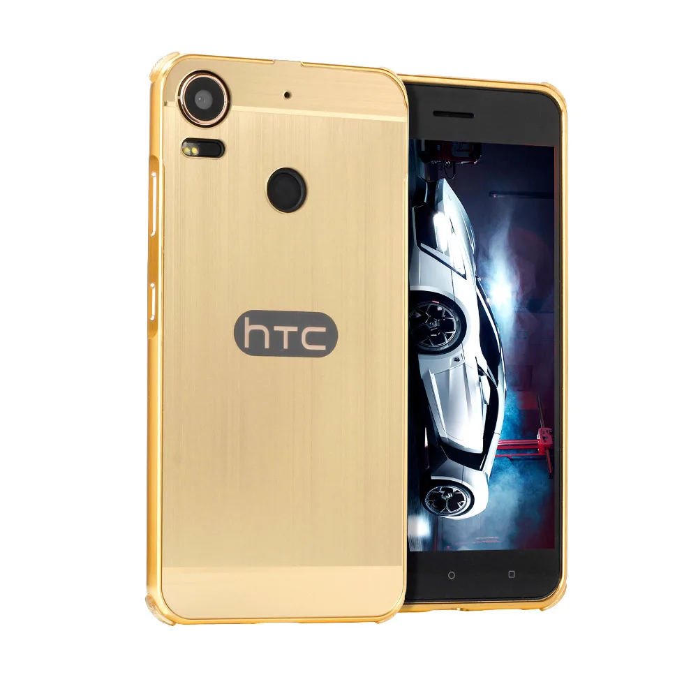 

For HTC Desire 10 Pro Case Electric Plating Metal Frame and Wire Drawing Effect Acrylic Back Cover Cases for HTC Desire 10Pro