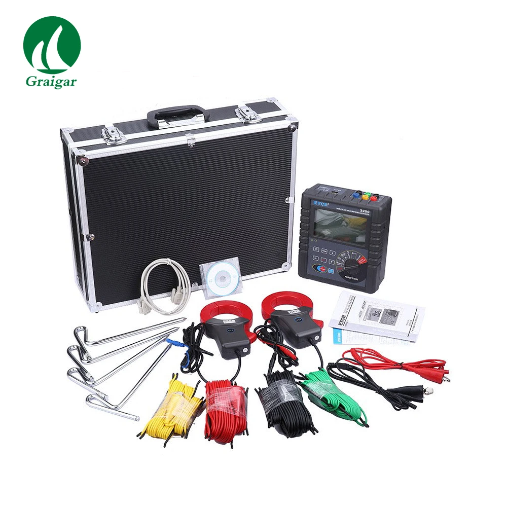 Nuokix Double Clamp Grounding Resistance Tester of earth resistance measurement soil resistivity meter leakage current tester ETCR3200 Nuokix Double Clamp Grounding Resistance Tester of earth resistance measurement soil resistivity meter leakage current tester ETCR3200